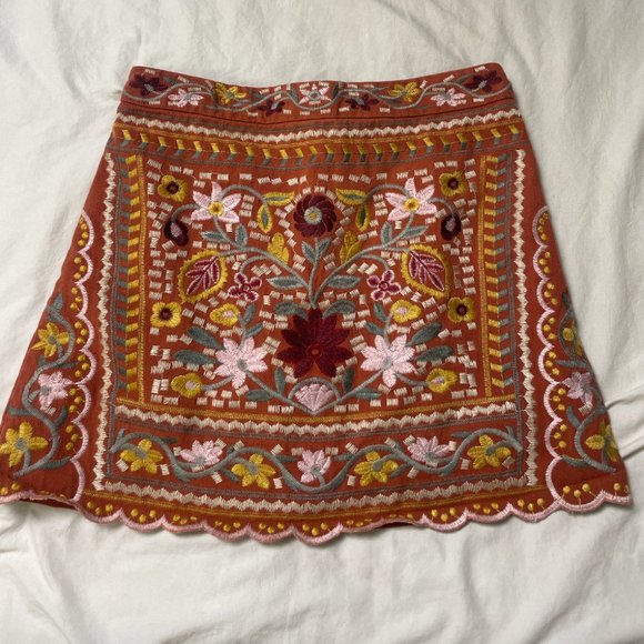 Blue Rain Dresses & Skirts - Embroidered Tapestry Rainbow Boho Chic Glam Hipster Hippie Streetwear Mini Skirt